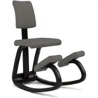 Dripio Ergonomischer Sessel mit Rückenlehne, Holz, schwarz, grau