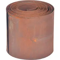 Dripio Gazonrand aus Stahl, Rostlook, 5 m x 14 cm, flexibel, braun