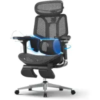 Dripio Bürostuhl, 3-Zonen-Lendenstütze, 4D-Kopfstütze, 6D-Armlehnen, Fußstütze
