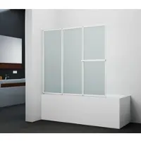 Marwell Badewannenfaltwand "White Light", weiß (weiß, neutral), B:120cm H:130cm T:5cm, Duschwände, Badewannenfaltwand, weißes Aluminiumprofil, 3-flügelig