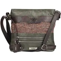 Rieker Umhängetasche , Damen, Gr. B/H/T: 26cm x 28cm x 6cm, braun (khaki multi), Lederimitat, Taschen Umhängetasche, Schultertasche, Damen-Tasche mit praktischem Reißverschluss-Rückfach