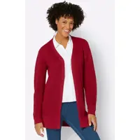 Witt Strickjacke "Strickjacke Longstrickjacke in passformgerechter Verarbeitung", Damen, Gr. 52, rot, Sportlich, V-Ausschnitt, Strickjacken Strickjacke
