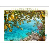 CALVENDO Puzzle Blüten, Meer und Zitronen – der Mai in seiner schönsten Form | 2000 Teile Lege-Größe 90 × 67 cm Foto-Puzzle für glückliche Stunden