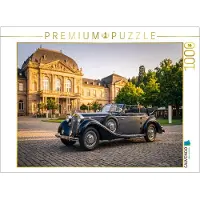 CALVENDO Puzzle Horch 853 Sport-Cabriolet (Deutschland, 1935–1939) vor historischem Kurhaus | 1000 Teile Lege-Größe 64 × 48 cm Foto-Puzzle für glückliche Stunden