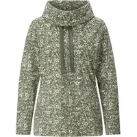 Sieh an! Trainingsshirt SIEH AN "Freizeit-Sweatshirt Sweatshirt", Damen, Gr. 52, grün (khaki, champagner, bedruckt), Basic, Shirts Trainingsshirt