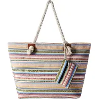 DonDon Große Strandtasche Shopper mit Reißverschluss