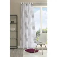 Home wohnideen Vorhang "RAWLINS, 1 Stück, Schlaufen, transparent, Kreis-Motiv" Gr. 2, grau, B:140cm H:175cm, Voile, Polyester, Gardinen, Vorhang