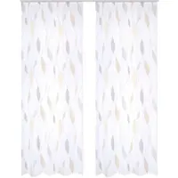 Home wohnideen Vorhang "PAOLO" Gr. 3, gelb, B:140cm H:225cm, Voile, Polyester, Gardinen, Vorhang, 2er Pack Kräuselbandschal PAOLO bedruckt