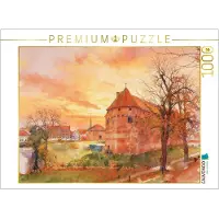 CALVENDO Puzzle Schloss Nyborg im Sonnenuntergang | 1000 Teile Lege-Größe 64 × 48 cm Foto-Puzzle für glückliche Stunden