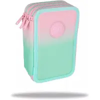 CoolPack Schultasche mit 3 Fächern, ausgestattet mit einem -Brotbox und einem "Jumper"-Schulranzen in der Farbgebung "3 Gradient Strawberry"
