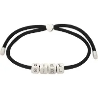 Elli Armkette "Armband Satin Lettering 925 Sterling Silber vergoldet" Gr. 16, schwarz, Armbänder, Damen, Silber 925 (Sterlingsilber), Armkette
