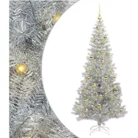 vidaXL Weihnachtsbaum Silber 210 cm PET