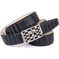 Anthoni Crown Ledergürtel , Damen, Gr. 90, schwarz, Leder, unifarben, Gürtel Ledergürtel, mit silberfarbener stilisierter Lilien-Schnalle