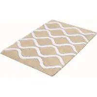 Kleine wolke Badematte "Piana, Badvorleger, Badezimmer Teppich", beige (sandbeige), H:23mm, Polyester, Badematten, Badematte, Badteppich, modernes Wellen 3D-Design