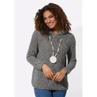 Witt Strickpullover "Kapuzen-Pullover Kapuzenpullover in Ripp-Optik", Damen, Gr. 44, graphit, Strick, , Sportlich, Pullover Strickpullover