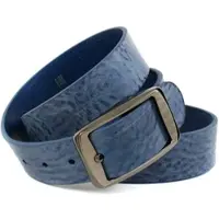 Anthoni Crown Ledergürtel , Damen, Gr. 95, blau, Rindsleder, unifarben, Gürtel Ledergürtel, mit Vintage Effekt