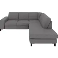Set One By Musterring Ecksofa "MR365", grau (stone), B:245cm H:84cm T:219cm, 100% Polyester, Sofas, Ecksofa, Mit gerader 27 cm Armlehne, wahlweise in 3 Materialien, 245 x 219 cm