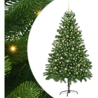 vidaXL Weihnachtsbaum mit 300 LEDs mit Ständer Grün 210 cm PE