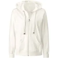 Witt Shirtjacke "Sweatjacke Sweatjacke mit Känguru-Taschen", Damen, Gr. 46, weiß (ecru), Sportlich, Shirts Shirtjacke