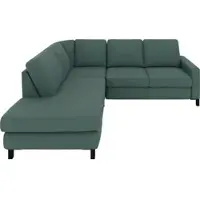 Set One By Musterring Ecksofa "MR365", grün, B:233cm H:84cm T:219cm, 88% Polyester, 12% Polyacryl, Sofas, Ecksofa, Mit flacher 15 cm Armlehne, wahlweise in 3 Materialien, 233 x 219 cm