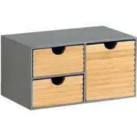 Kesper Organizer "Küchenregal, Aufbewahrungsbox, FSC-zertifiziert", grau, B:27cm H:14cm T:16cm, Bambus, Aufbewahrungsboxen, Organizer, Mini-Kommode mit 3 Schubladen
