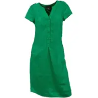HEINE Jerseykleid "Leinenkleid Sommerkleid in knieumspielender Länge", Damen, Gr. 44, N-Gr, grasgrün, Modisch, Rundhals, Kleider Jerseykleid