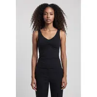 Pieces V-Shirt "PCMALIVA SL V-NECK TOP JRS NOOS BC" mit Raffung im Brustbereich