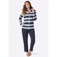 Witt Hausanzug "Hausanzug Hausanzug", Damen, Gr. 24/25, marine, ecru, bedruckt, Sportlich, Homewear-Sets Hausanzug