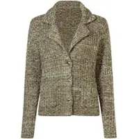HEINE Strickjacke "Strickjacke Strickjacke mit Effektgarn", Damen, Gr. 48, braun (khaki, meliert), Modisch, Strickjacken Strickjacke