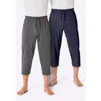 Witt Hausanzug "Hose 3/4-lang Hose 3/4-lang 2 Stück", Herren, Gr. 44, grau (marine, anthrazit, meliert), Homewear-Sets Hausanzug