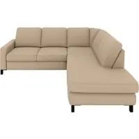 Set One By Musterring Ecksofa "MR365", beige (sand), B:233cm H:84cm T:219cm, 95% Polyester, 5% Nylon, Sofas, Ecksofa, Mit flacher 15 cm Armlehne, wahlweise in 3 Materialien, 233 x 219 cm