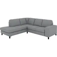 Set One By Musterring Ecksofa "MR365", grau, B:245cm H:84cm T:219cm, 100% Polyester, Sofas, Ecksofa, Mit gerader 27 cm Armlehne, wahlweise in 3 Materialien, 245 x 219 cm