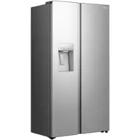 Hisense Side-by-Side "MS91528", Energieeffizienz: C, silber (inox), B:91,1cm H:178,6cm T:61,5cm, Kühlschränke, mit Wasser-/Eisspender, kein Festwasseranschluss dank Tank, Side-by-Side