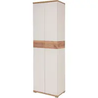 Germania Garderobenschrank "Topix", weiß (weiß, weiß, eichefarben), B:59cm H:199cm T:40cm, Schränke, Garderobenschrank, mit ausziehbarer Kleiderstange