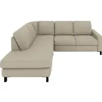 Set One By Musterring Ecksofa "MR365", taupe, B:233cm H:84cm T:219cm, 88% Polyester, 12% Polyacryl, Sofas, Ecksofa, Mit flacher 15 cm Armlehne, wahlweise in 3 Materialien, 233 x 219 cm
