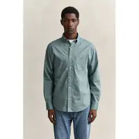 Gant für Herren. 3000100 Regular Fit Popeline-Hemd grün (XXL), Lässig, Baumwolle, Klassisch, Langarm