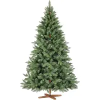 FairyTrees Weihnachtsbaum künstlich, Nordmanntanne Premium 150 cm, Naturgetreue Spritzguss Elemente, EU