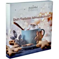Pajoma Duftkerzen Duftteelichte Teelicht Adventskalender rot 24 Teelichte in 6 versch Sorten inkl Teelichthalter
