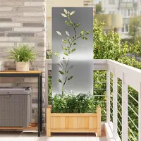 Syfax Garten Sichtschutz-Leinwand Silber 50 x 140 cm Verzinkter Stahl