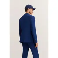 Bugatti Anzugsakko "Mix & Match", Herren, Gr. 48, blau (360, blau), 75% Wolle, 22% Polyester, 3% Elasthan, unifarben, normal, Manschette, Sakkos Anzugsakko, Modern Fit
