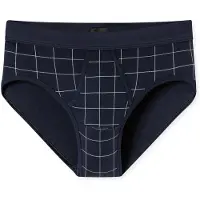 Schiesser Slip "Fine Interlock", Herren, Gr. 9, blau (804, blau), Interlock, Obermaterial: 95% Baumwolle, 5% Elasthan, körpernah, Unterhosen Slip, mit Eingriff, kariert, Topseller