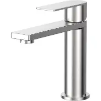 CECIPA Waschtischarmatur Edelstahl 304 Auslaufhöhe 122 mm mit Anschlussschläuchen