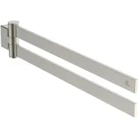 Ideal standard Conca Cube Doppelte Handtuchstange, schwenkbar, T5395GN, Farbe: Silver Storm