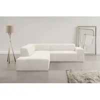 Werk2 Ecksofa "Zeus-M urbanes Curvy Design, kompakt & bequem, Lounge Couch", natur, B:251cm H:70cm T:262cm, 100% Polyester, Sofas, Ecksofa