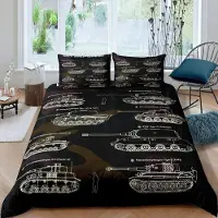 OEM Bettbezug-Set 3-tlg. King Camouflage Militär Polyester 86x90 Zoll