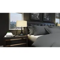 OEM Bettwäsche-Set, 100% Baumwollsatin, 300 TC, 135x200+40x80 cm, grau