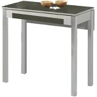OEM Ausziehbarer Esstisch, Glas, Metall, Graphit, 80x40 cm, ausziehbar auf 80x60 cm