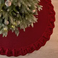 Merkloos Weihnachtsbaumrock – Rote Rüschen – 92 cm – Acryl