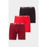Nike Boxer UNDERWEAR "BOXER BRIEF 3PK", Herren, Gr. XL, 3 Stk., Jersey, rot (henna), Jersey, Obermaterial: 95% Baumwolle, 5% Elasthan, körpernah, Unterhosen Boxer, mit Logo-Elastikbund