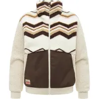 Ragwear Sweatjacke "Plüschjacke Madaras Print Y", Damen, Gr. XS, braun (light combo), Sweatjacken Sweatjacke